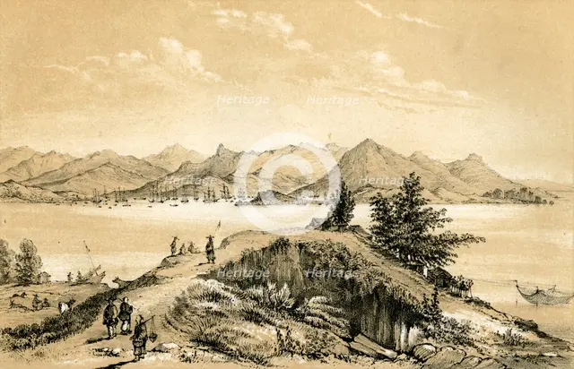 The bay and island of Hong Kong, 1847. Artist: E Gilks