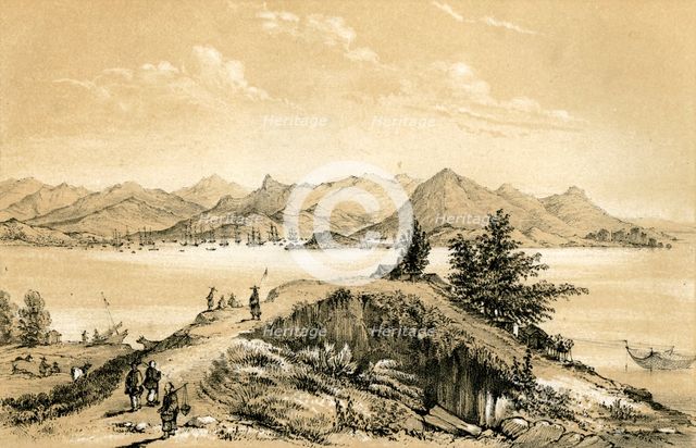 The bay and island of Hong Kong, 1847. Artist: E Gilks