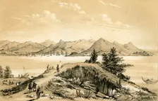 The bay and island of Hong Kong, 1847. Artist: E Gilks