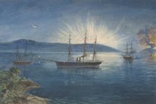 The Bay of Bull Arms, Trinity Bay, Newfoundland, Bonfires Lighted on the Hills to Notify..., 1865-66 Creator: Robert Charles Dudley