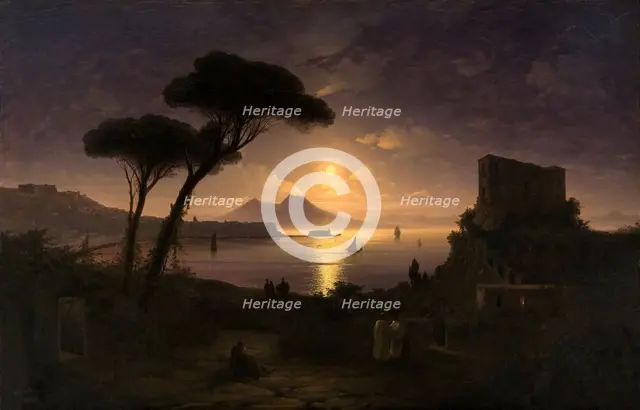 The Bay of Naples at Moonlit Night, 1842. Artist: Aivazovsky, Ivan Konstantinovich (1817-1900)