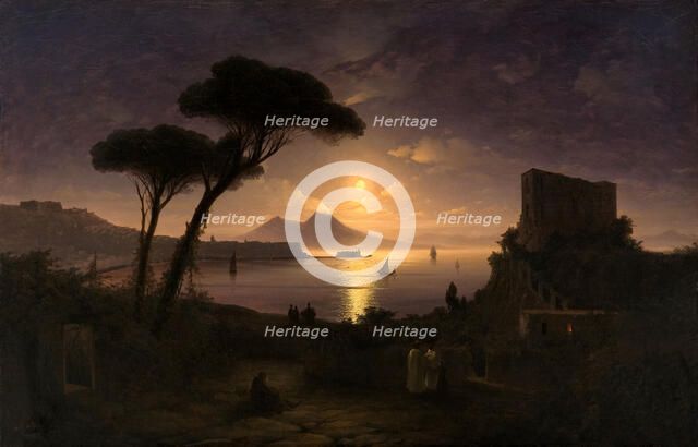 The Bay of Naples at Moonlit Night, 1842. Artist: Aivazovsky, Ivan Konstantinovich (1817-1900)