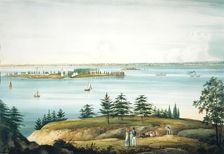 The Bay of New York and Governors Island Taken from Brooklyn Heights, 1820-25. Creator: William Guy Wall