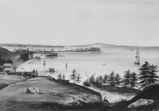 The Bay of New York Looking to the Narrows and Staten Island, Taken from Brooklyn..., 1820-25. Creator: William Guy Wall
