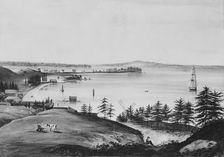 The Bay of New York Looking to the Narrows and Staten Island, Taken from Brooklyn..., 1820-25. Creator: William Guy Wall