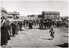 The bazaar square in Basra, Iraq, 1925. Artist: A Kerim