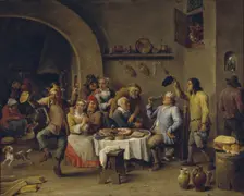 The Bean King (The Feast of the Bean King). Artist: Teniers, David, the Younger (1610-1690)