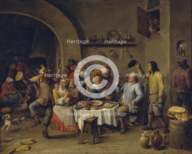 The Bean King (The Feast of the Bean King). Artist: Teniers, David, the Younger (1610-1690)