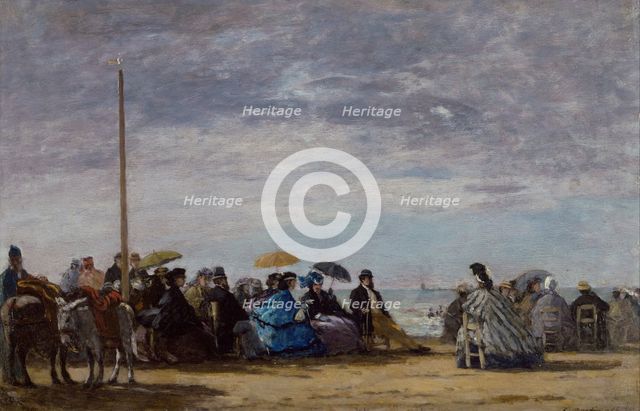 The beach, 1864. Artist: Boudin, Eugène-Louis (1824-1898)