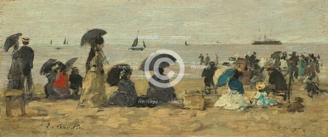 The Beach, 1877. Creator: Eugene Louis Boudin.