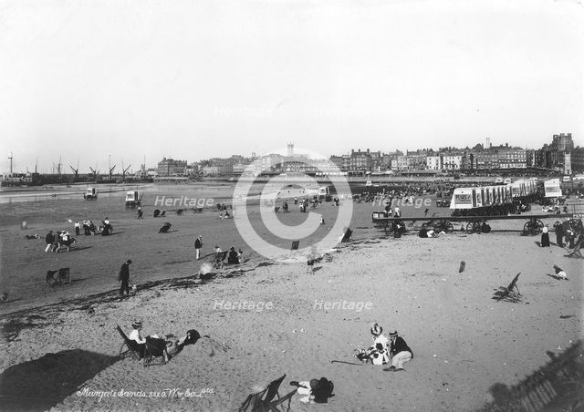 The beach at Margate, Kent, 1890-1910. Artist: Unknown