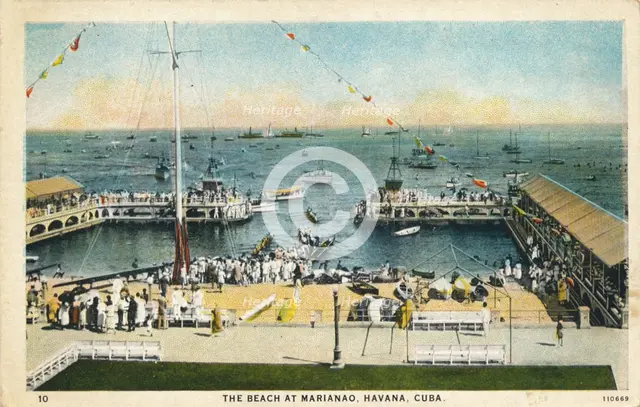 'The Beach at Marianao, Havana, Cuba', c1910. Artist: Unknown.