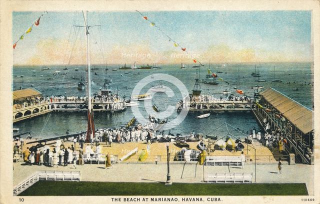 'The Beach at Marianao, Havana, Cuba', c1910. Artist: Unknown.