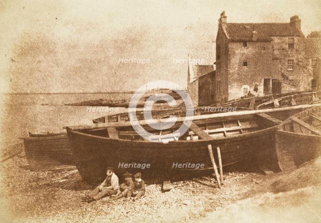 The Beach At Newhaven, Printed 1845. Creators: David Octavius Hill, Robert Adamson.