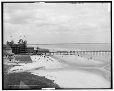 The Beach at Old Orchard, Maine, between 1890 and 1901. Creator: Unknown