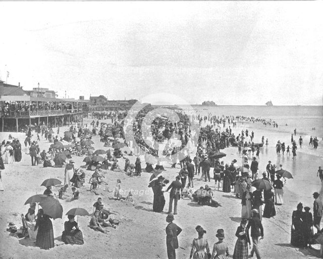 The Beach at Atlantic City, New Jersey, USA, c1900.  Creator: Unknown.