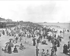 The Beach at Atlantic City, New Jersey, USA, c1900. Creator: Unknown