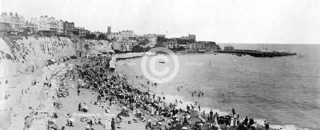 The beach at Broadstairs, Kent, 1890-1910. Artist: Unknown