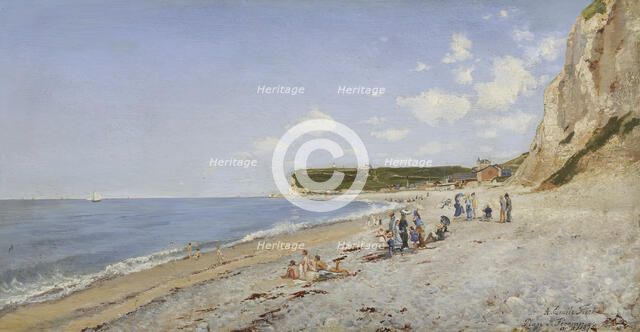 The Beach at Fécamp, 1875. Creator: Emile Flick.