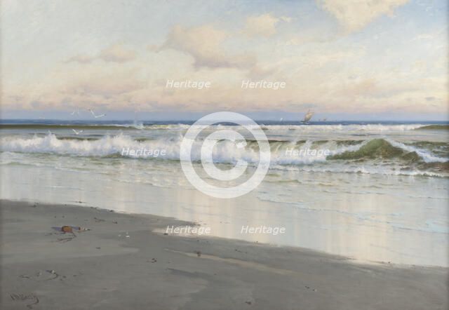 The Beach at Filey in Yorkshire, England, 1891. Creator: Carl Wilhelm Beckmann Barth.