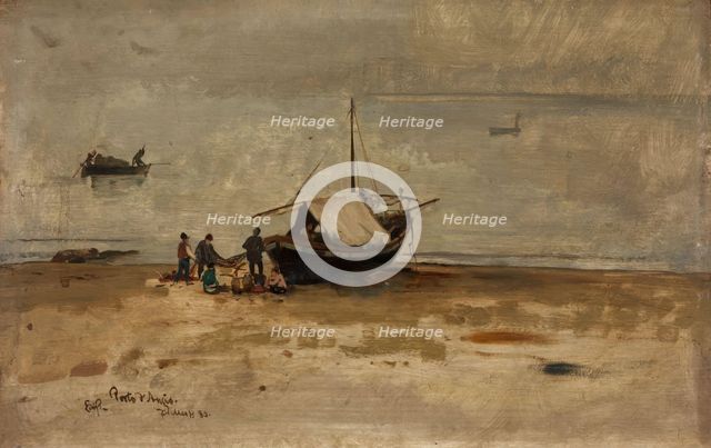 The Beach at Porto d'Anzio, 1880. Creator: Eilif Peterssen.