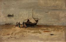The Beach at Porto d'Anzio, 1880. Creator: Eilif Peterssen