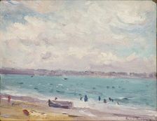 The beach at St Malo 1881-1935. Artist: Gabriel Thompson
