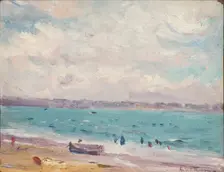 The beach at St Malo 1881-1935. Creator: Gabriel Thompson