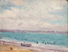 The beach at St Malo 1881-1935. Creator: Gabriel Thompson