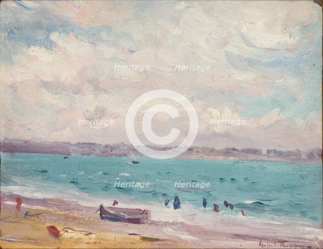 'The beach at St Malo', 1881-1935. Creator: Gabriel Thompson.