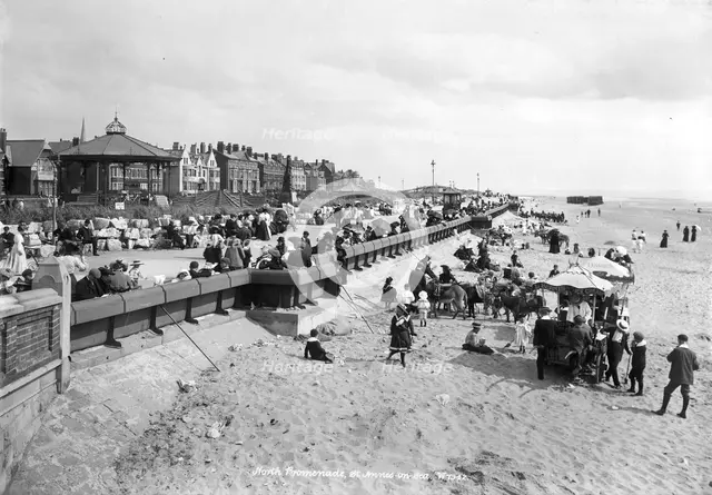 The beach at St Anne's-on-Sea, Lancashire, 1890-1910. Artist: Unknown
