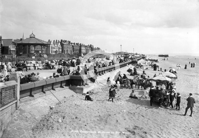 The beach at St Anne's-on-Sea, Lancashire, 1890-1910. Artist: Unknown