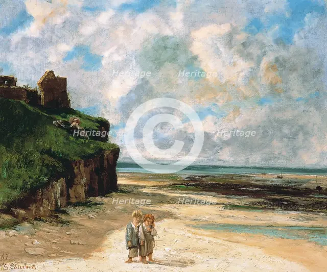 The Beach at Saint-Aubin-sur-Mer. Artist: Courbet, Gustave (1819-1877)