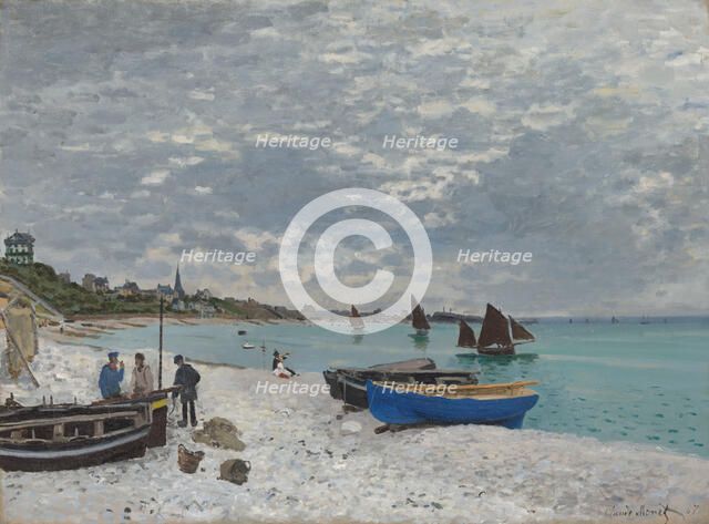 The Beach at Sainte-Adresse, 1867. Creator: Claude Monet.