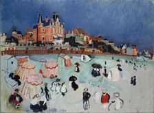 The Beach at Sainte-Adresse, 1906. Creator: Dufy, Raoul (1877-1953)