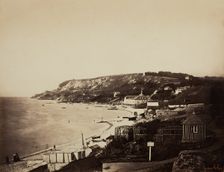 The Beach at Sainte-Adresse, with the Dumont Baths, 1856/57. Creator: Gustave Le Gray