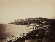 The Beach at Sainte-Adresse, with the Dumont Baths, 1856/57. Creator: Gustave Le Gray