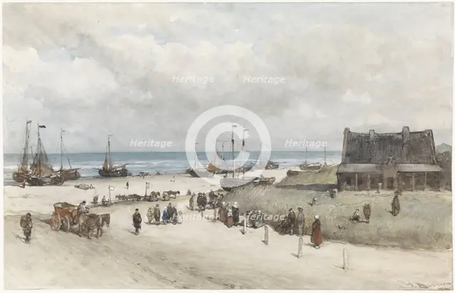 The Beach at Scheveningen, 1873. Creator: Johannes Bosboom.