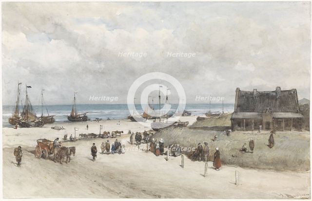 The Beach at Scheveningen, 1873. Creator: Johannes Bosboom.