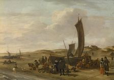 The Beach at Scheveningen, late 17th century. Creator: Cornelis Beelt