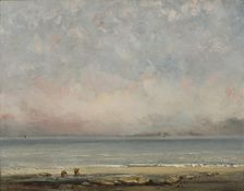 The beach at Trouville, ca 1865. Creator: Courbet, Gustave (1819-1877)