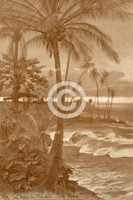 The beach at Waikiki, Hawaii, 1898.  Creator: Christian Wilhelm Allers.