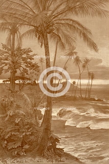 The beach at Waikiki, Hawaii, 1898.  Creator: Christian Wilhelm Allers.
