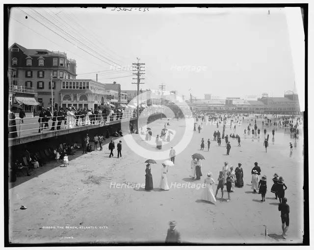 The Beach, Atlantic City, between 1901 and 1906. Creator: Unknown.