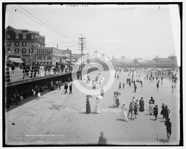 The Beach, Atlantic City, between 1901 and 1906. Creator: Unknown.