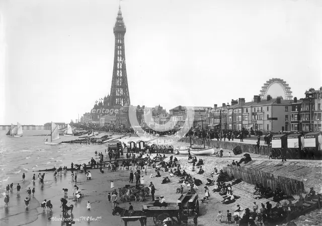 The beach, Blackpool, Lancashire, 1894-1910. Artist: Unknown