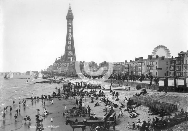 The beach, Blackpool, Lancashire, 1894-1910. Artist: Unknown