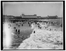 The Beach from Young's Pier, Atlantic City, between 1901 and 1906. Creator: Unknown