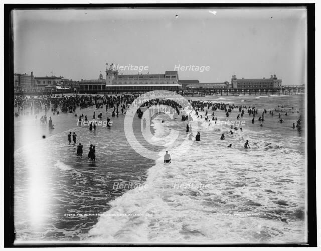 The Beach from Young's Pier, Atlantic City, between 1901 and 1906. Creator: Unknown.
