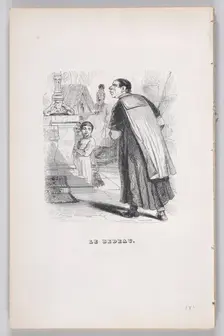 The Beadle from The Complete Works of Béranger, 1836. Creator: Theodore Maurisset